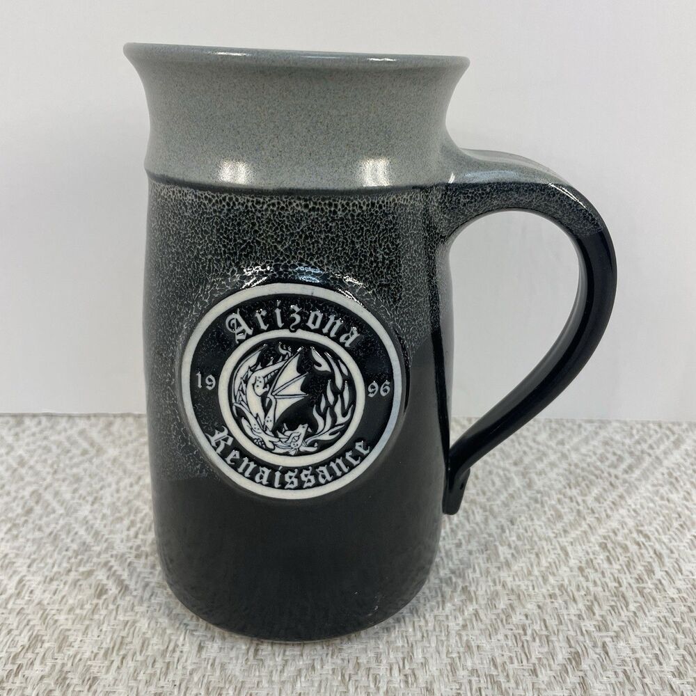 Vintage What Cheer Arizona Renaissance Tall Mug Dragon Tankard Signed 1996